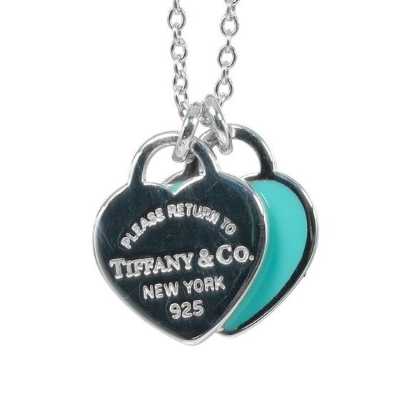 Tiffany & Co Return Toe Double Heart Silver 925 - Picture 5 of 8